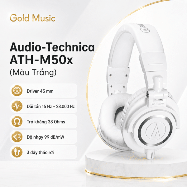 audio technica ath m50x mau trang