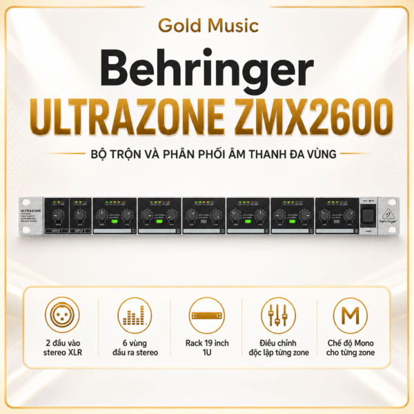Behringer ZMX2600 Analog Rack Mixer 2-Input 6-Bus behringer ultrazone zmx2600
