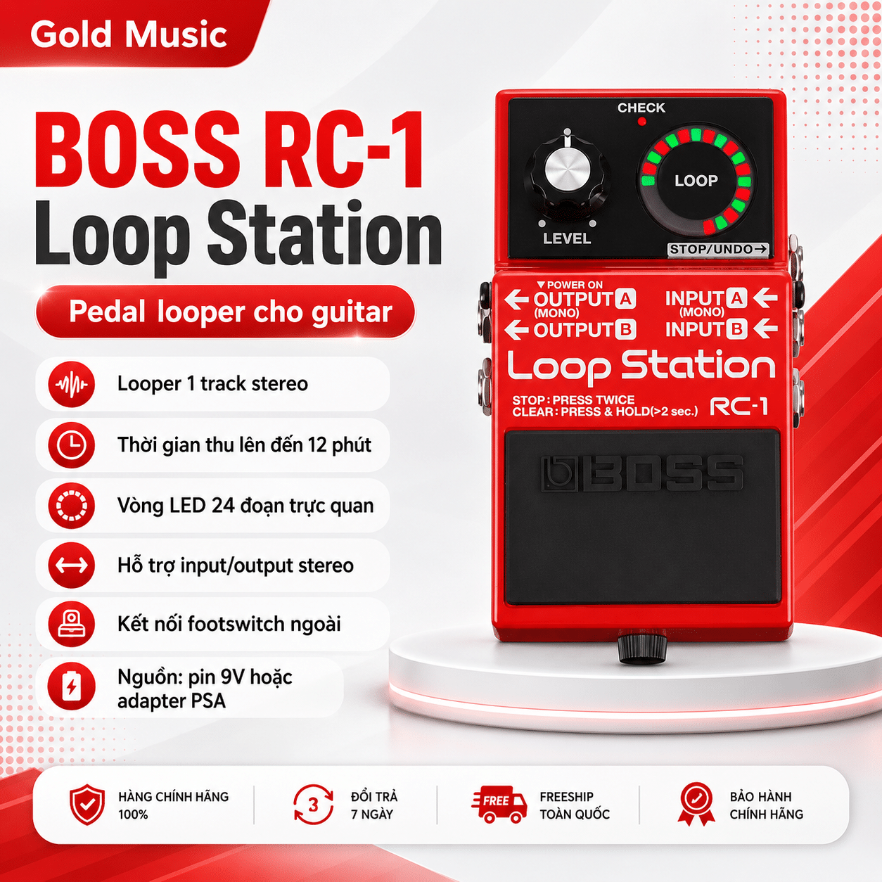 BOSS RC-1 Bộ hiệu ứng guitar boss rc 1 bo hieu ung guitar