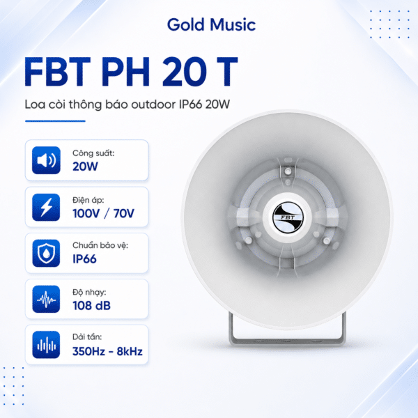 Fbt PH 20 T Loa còi thông báo outdoor IP66 20W fbt ph 20 t loa coi thong bao