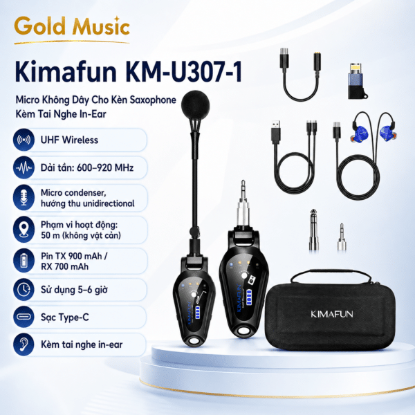 kimafun km u307 1 micro khong day ken saxophone tai nghe in