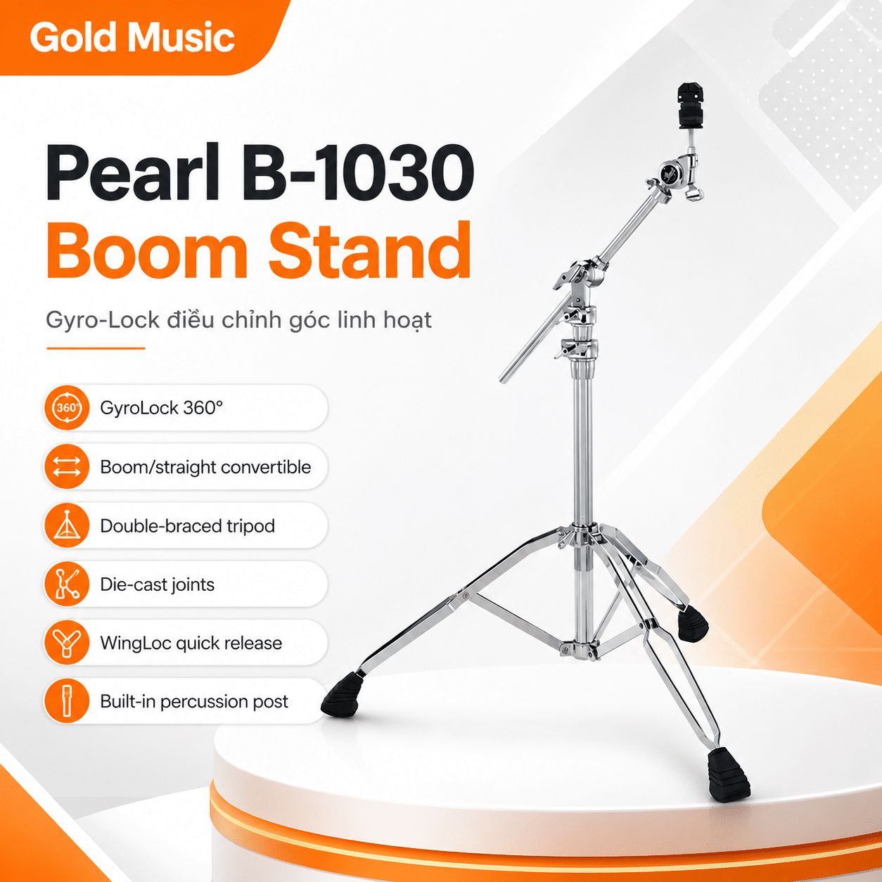 Pearl B-1030 boom stand Gyro-Lock điều chỉnh góc linh hoạt pearl b 1030 boom stand