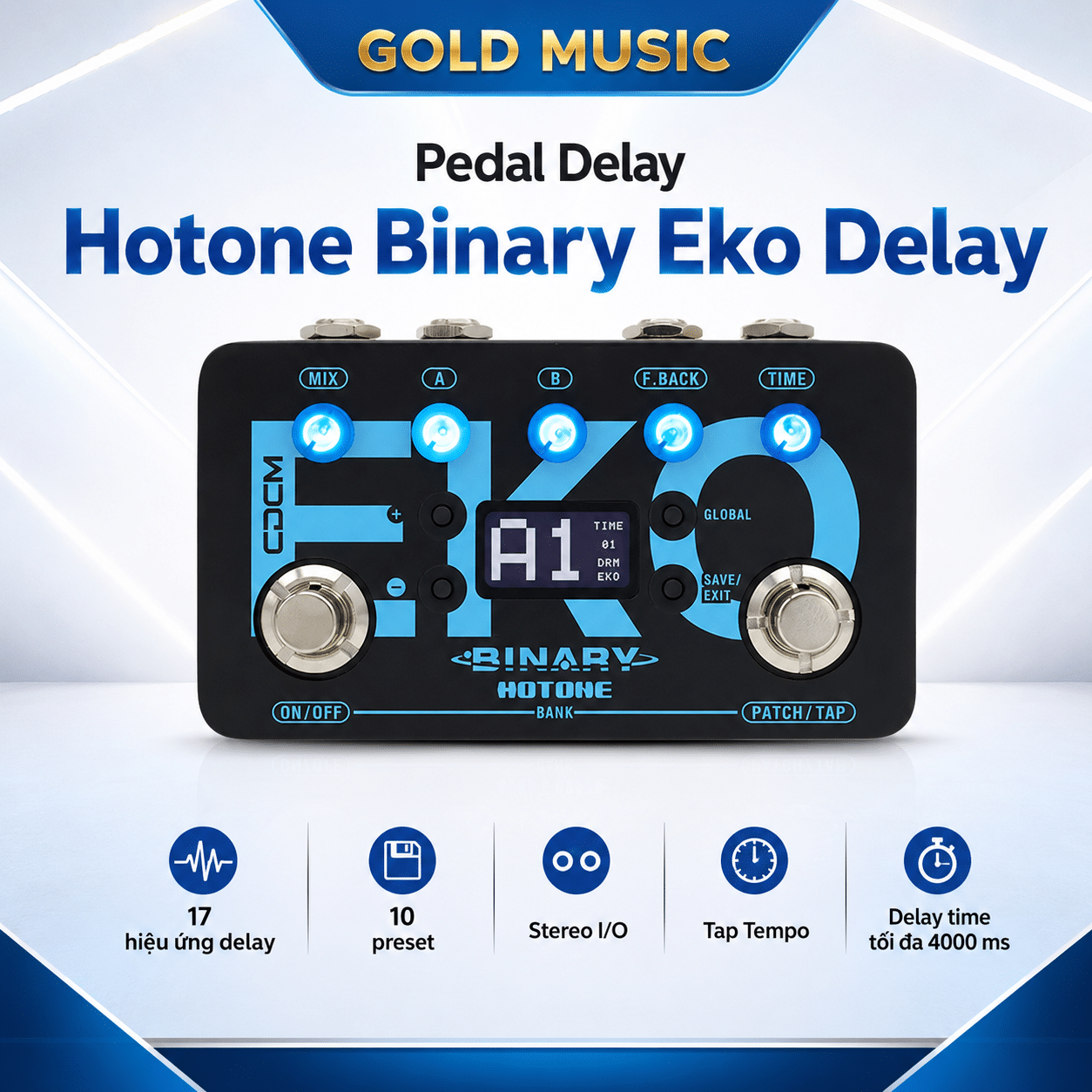 Pedal Delay Hotone Binary Eko Delay pedal delay hotone binary eko