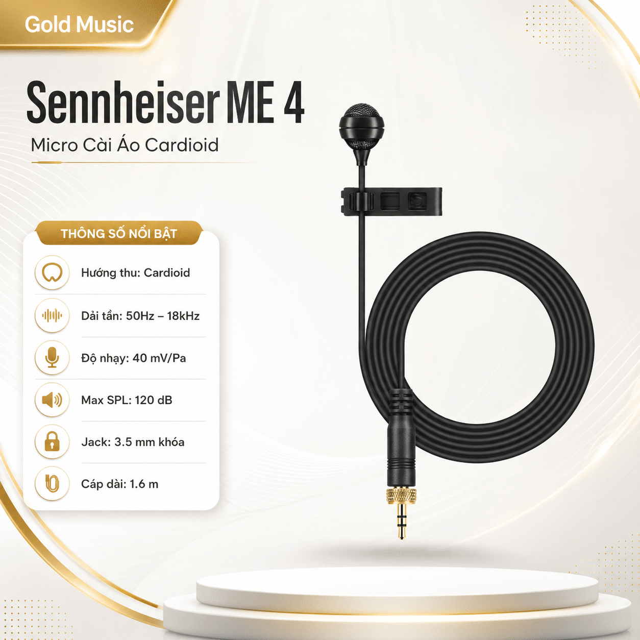 Sennheiser ME 4 Micro Cài Áo Cardioid sennheiser me 4 micro cai ao cardioid