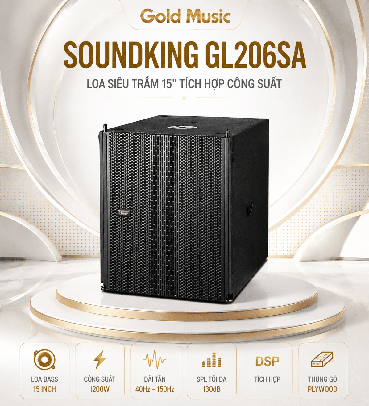 SOUNDKING GL206SA Loa siêu trầm 15" tích hợp công suất soundking gl206sa loa sieu 15 tich hop