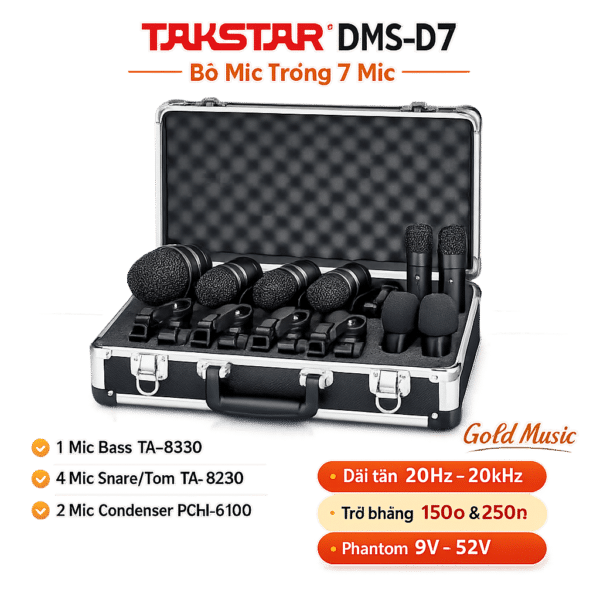 Takstar DMS-D7 – Bộ Mic Trống (7 Mic) takstar dms d7 bo mic 7