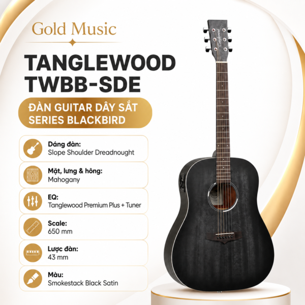 tanglewood twbb sde dan guitar blackbird