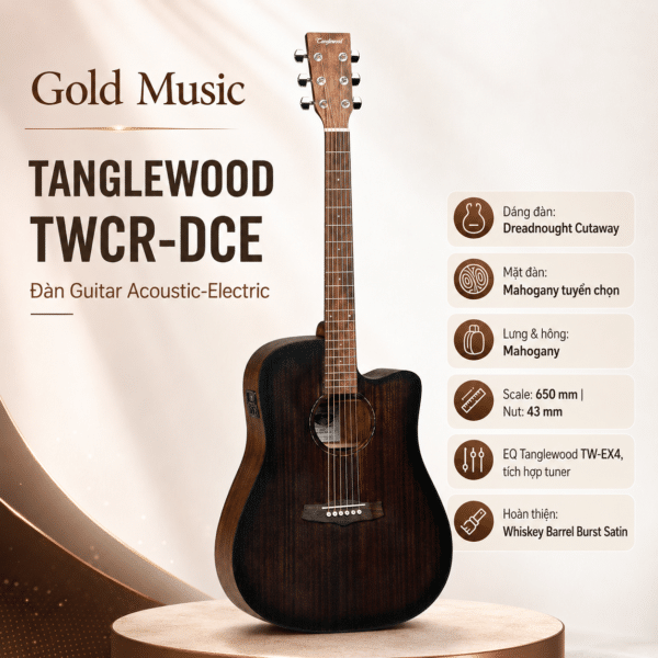 TANGLEWOOD TWCR-DCE ĐÀN GUITAR ACOUSTIC tanglewood twcr dce dan guitar acoustic