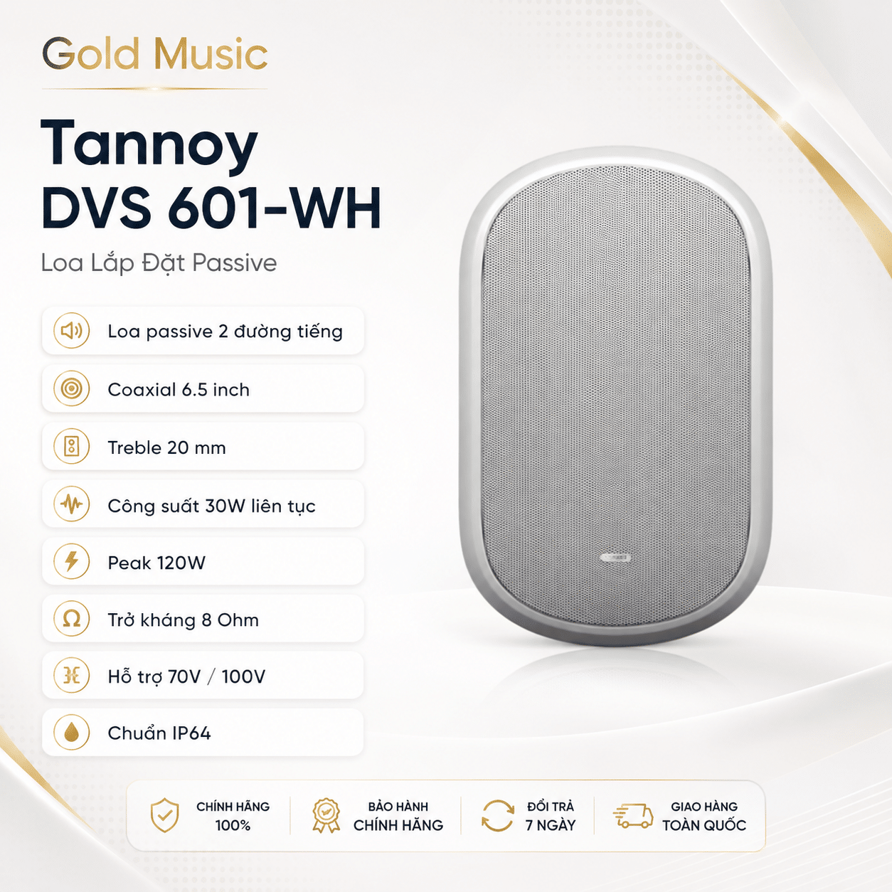 Tannoy DVS 601-WH Loa Lắp Đặt Passive tannoy dvs 601 wh loa lap dat passive