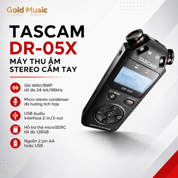 TASCAM DR-05X MÁY THU ÂM STEREO CẦM TAY tascam dr 05x may thu am cam tay