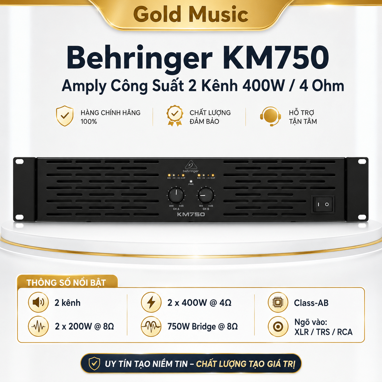 Behringer KM750 Amply Công Suất 2 kênh 400w / 4 ohm behringer km750 amply cong suat 2 kenh