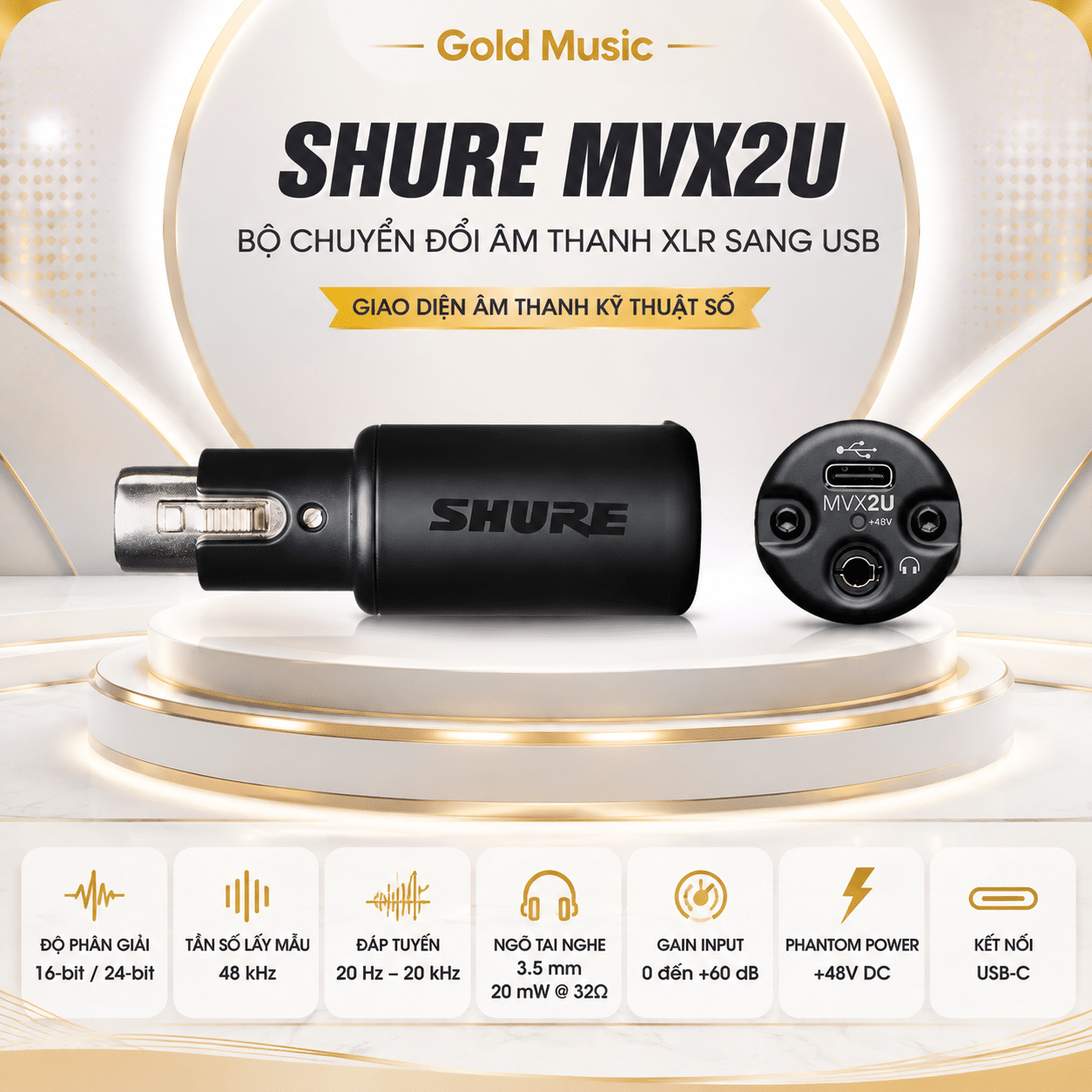 Bộ Chuyển Đổi Âm Thanh Shure MVX2U chuyen doi shure mvx2u