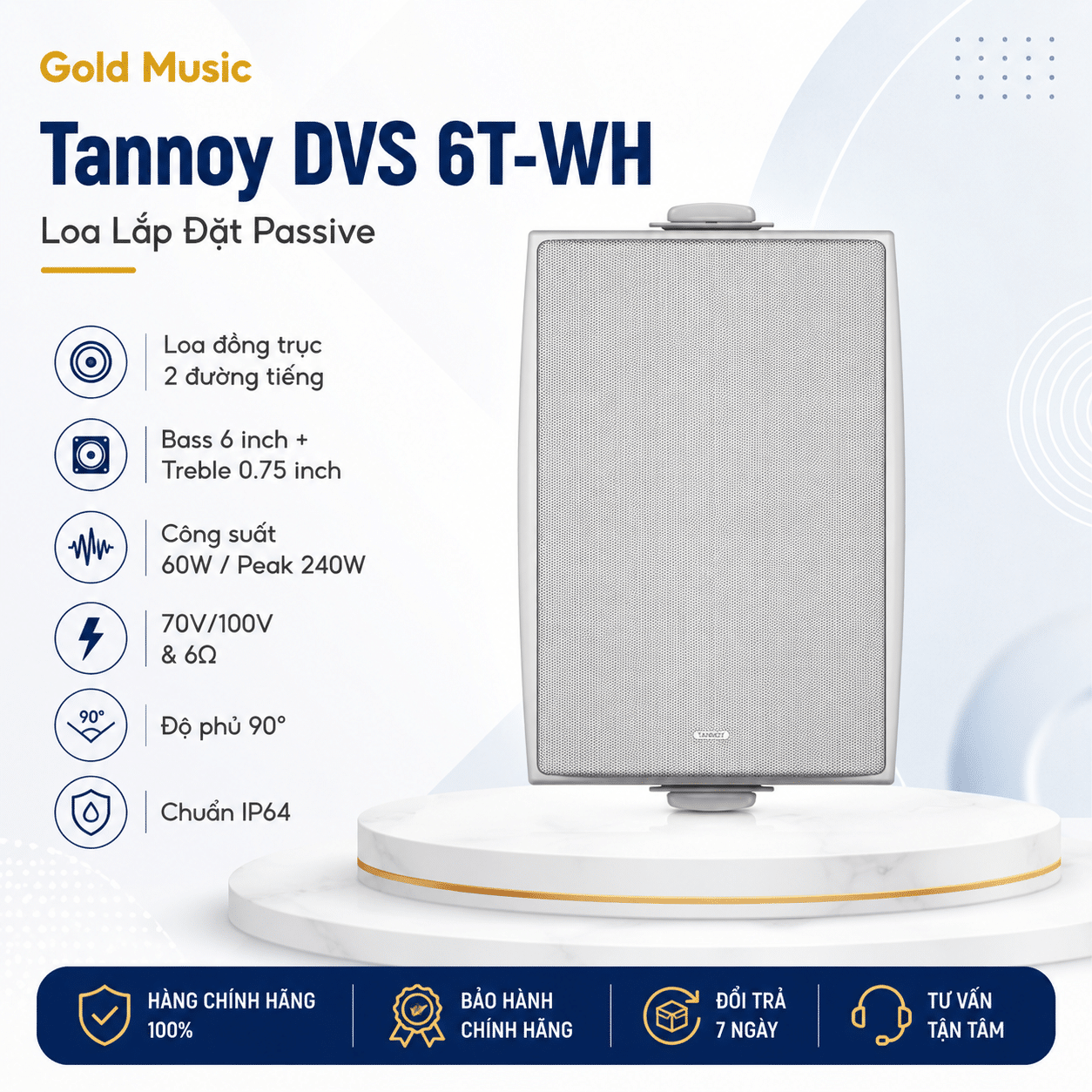 DVS 6T-WH Loa Lắp Đặt Passive Tannoy dvs 6t wh loa lap dat passive