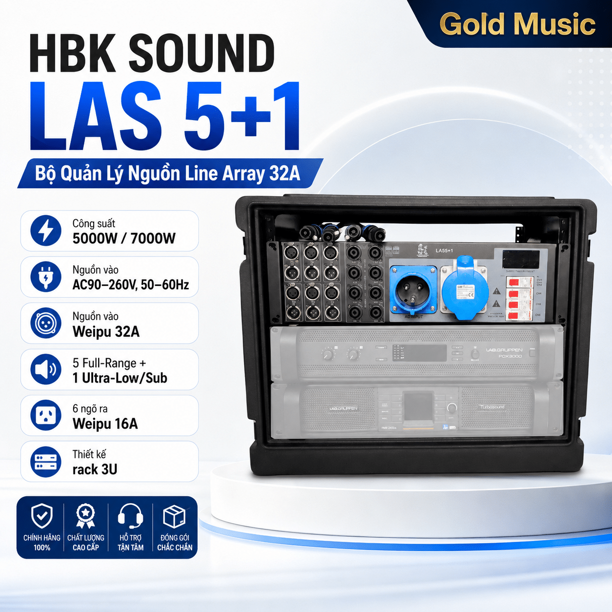 HBK SOUND LAS 5+1 – Bộ Quản Lý Nguồn Line Array 32A (5000W/7000W) hbk sound las 5 1 bo quan ly nguon