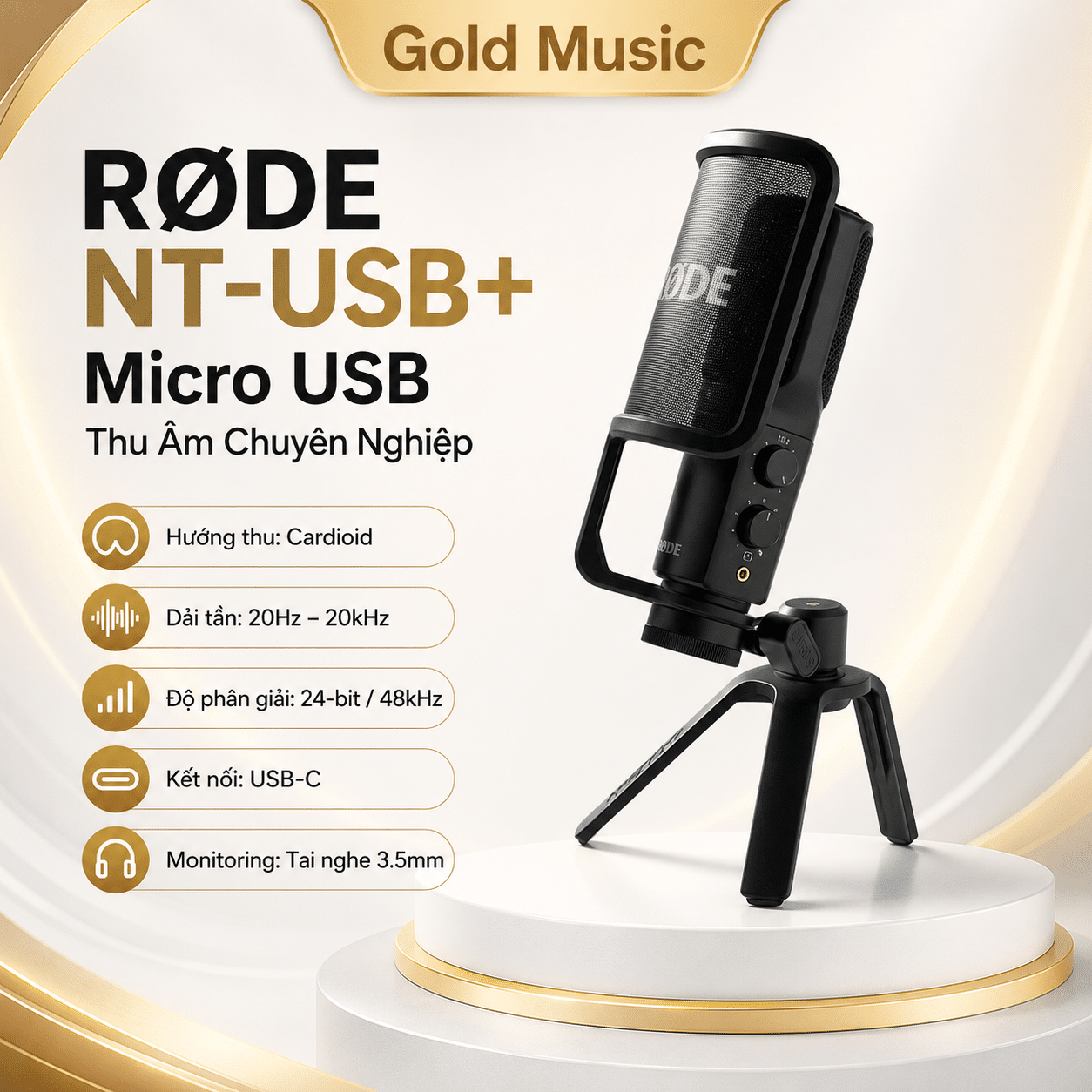 RØDE NT-USB+ Micro USB thu âm Chuyên Nghiệp rode nt usb micro thu am