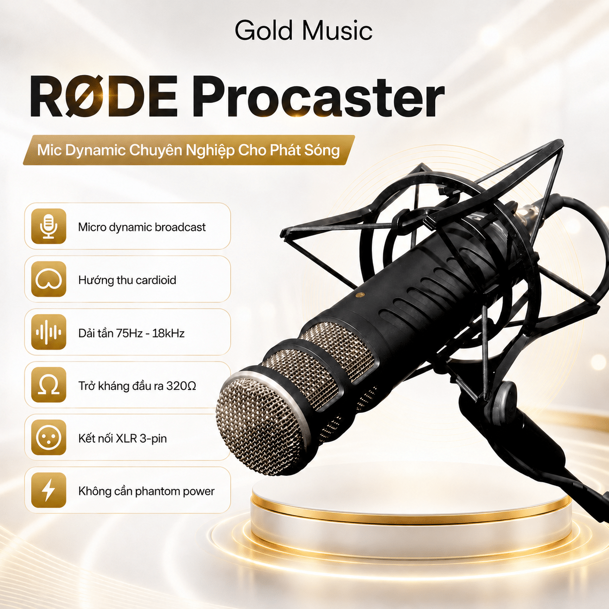 Rode PROCASTER Mic Dynamic Chuyên Nghiệp cho Phát Sóng rode procaster mic dynamic