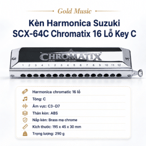 Suzuki SCX-64C harmonica 16 lỗ chuyên nghiệp cao cấp suzuki scx 64c harmonica 16 lo