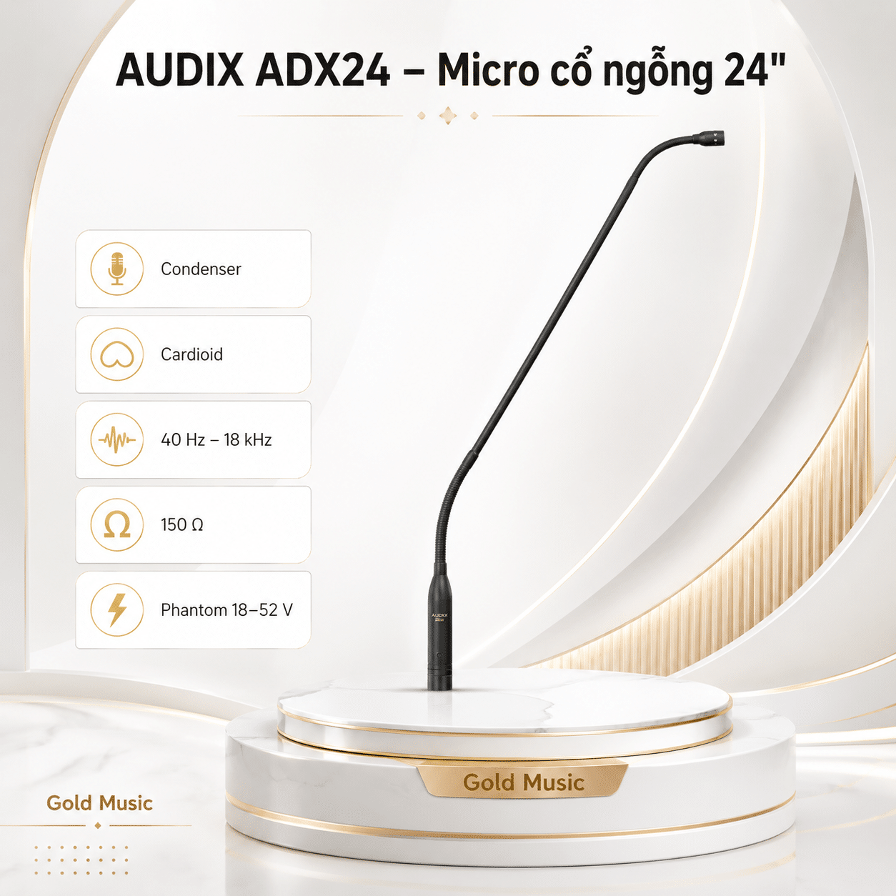 AUDIX ADX24 Micro cổ ngỗng 24" audix adx24 micro co ngong 24