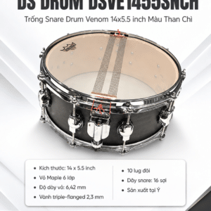 ds drum dsve1455snch trong snare drum venom 14x5 5 inch mau than chi
