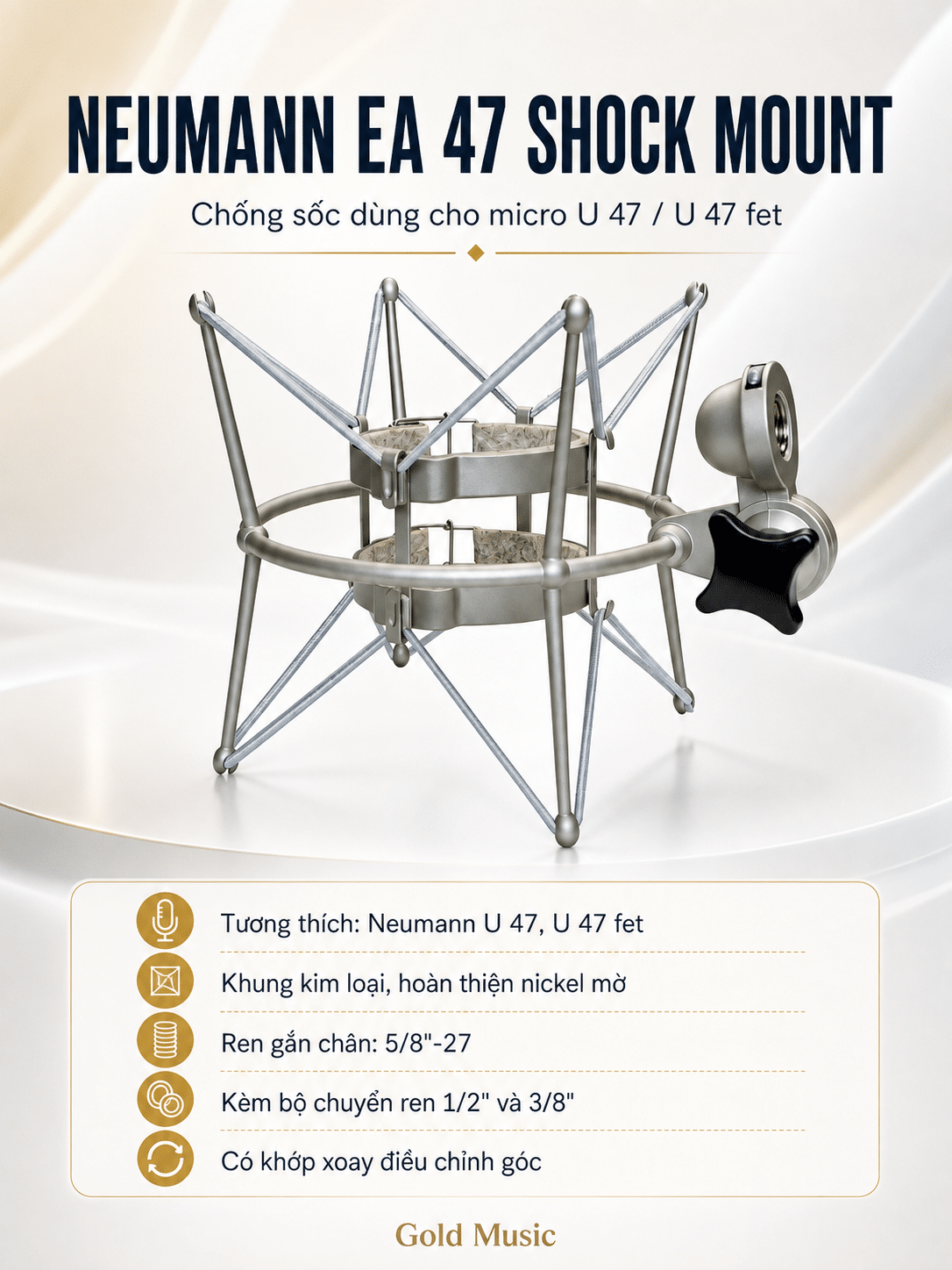EA 47 Shock Mount Chống Sốc Dùng Cho Micro U47/ U47 FET Neumann ea 47 shock mount chong soc micro