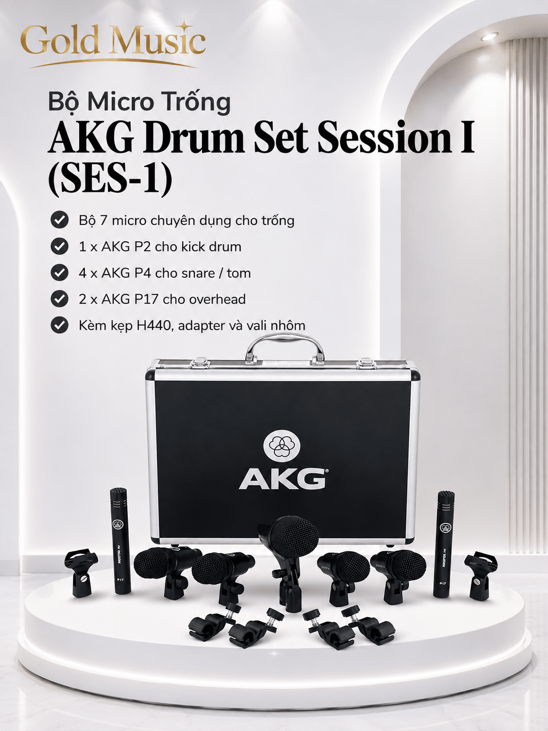Bộ Micro Trống AKG Drumset Session 1 ( SES-1 ) micro akg drumset session 1 ses