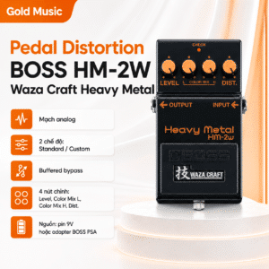 Pedal Distortion BOSS HM-2W Waza Craft Heavy Metal pedal distortion boss hm 2w waza craft heavy metal