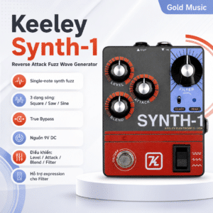Pedal hiệu ứng Keeley Synth-1 Reverse Attack Fuzz Wave Generator pedal hieu ung keeley synth 1 reverse attack fuzz
