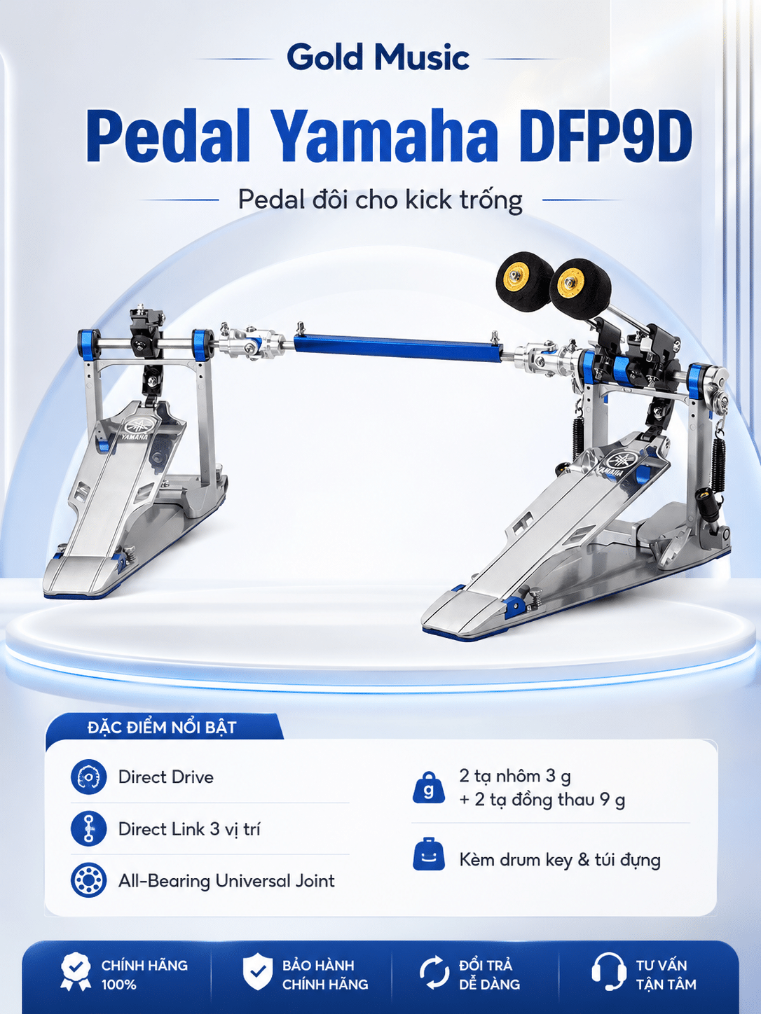Pedal Yamaha DFP9D – Pedal Đôi Cho Kick Trống pedal yamaha dfp9d