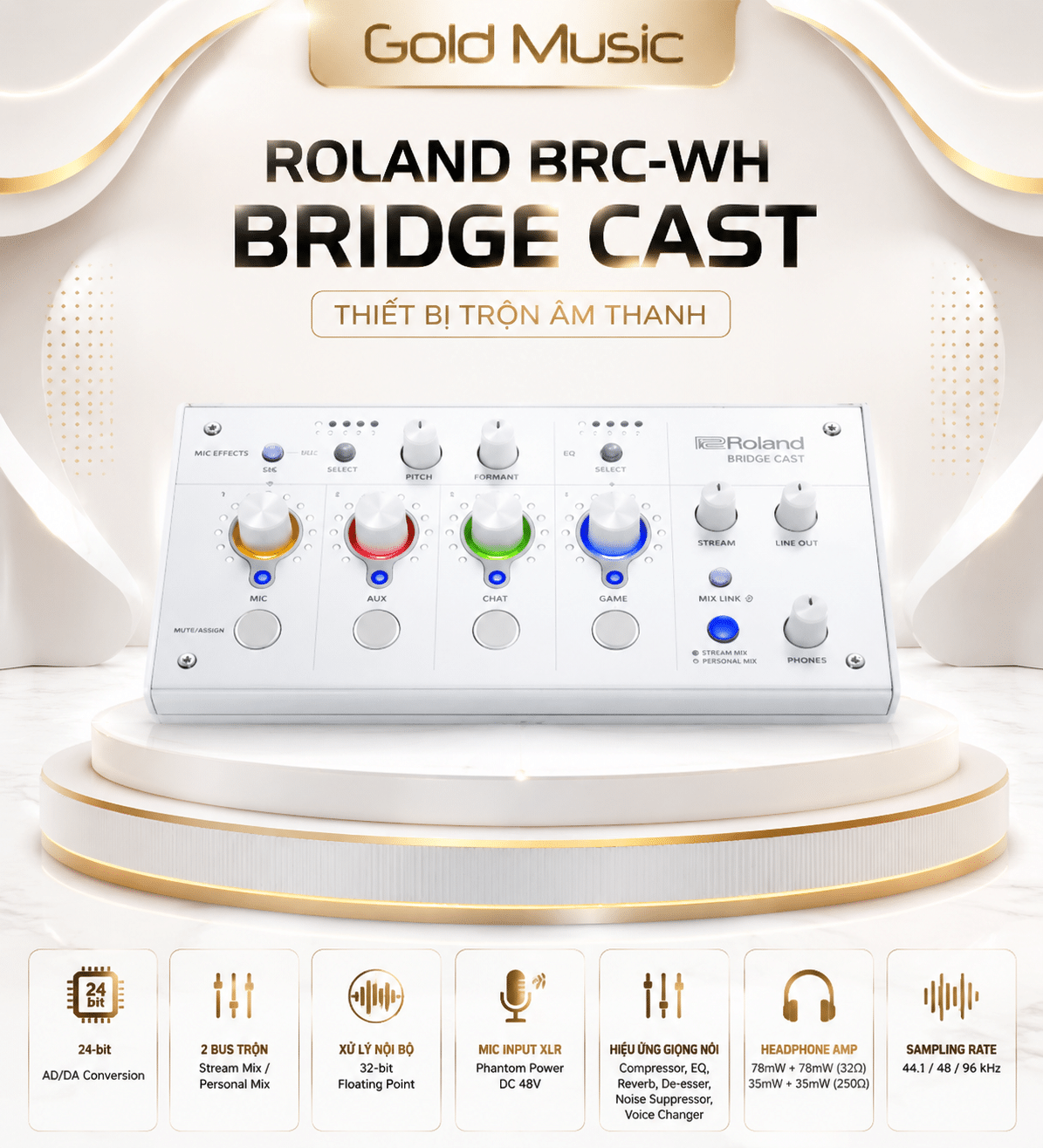 ROLAND BRC-WH BRIDGE CAST THIẾT BỊ TRỘN ÂM THANH roland brc wh bridge cast thiet bi