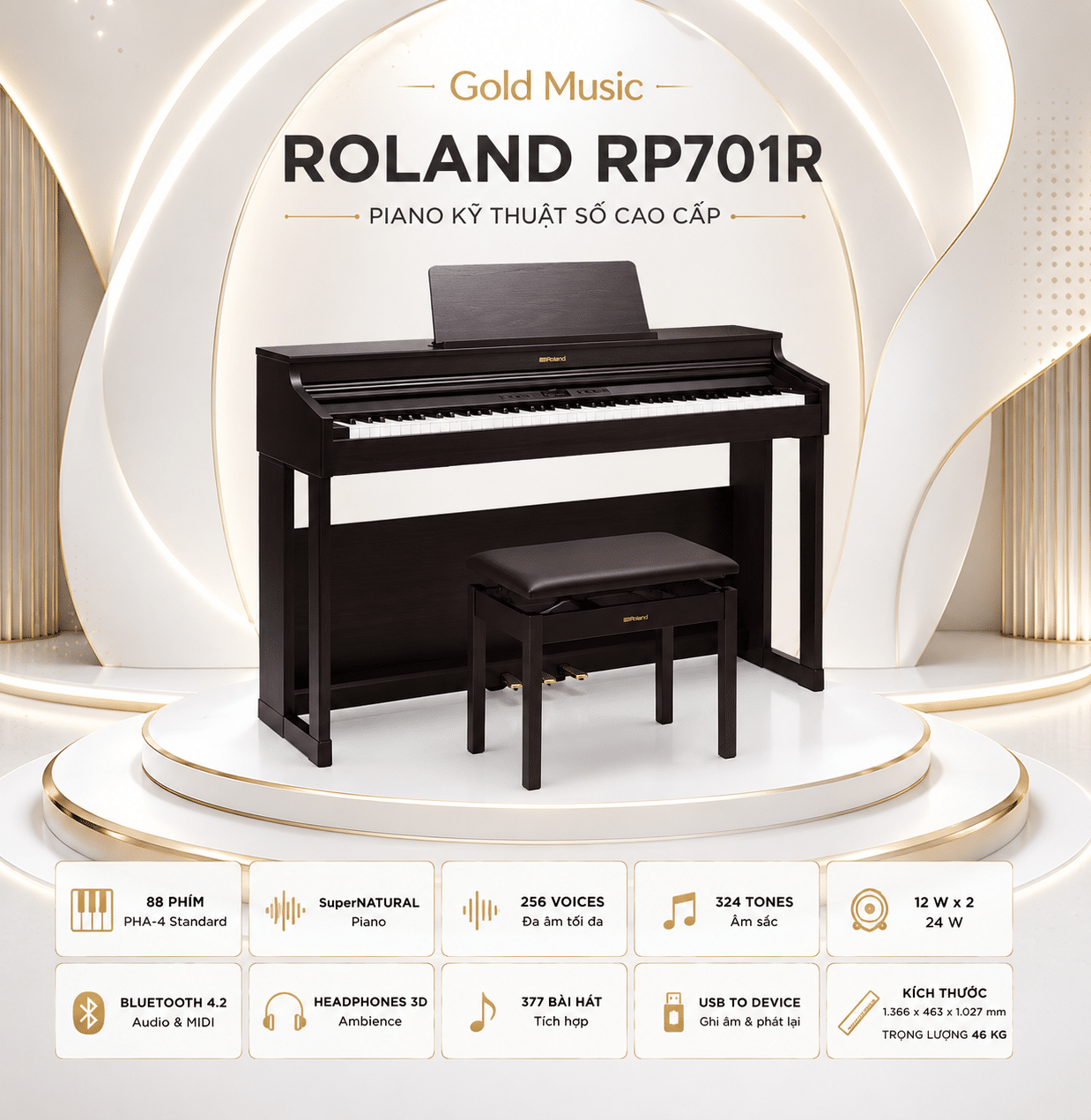ROLAND RP701R Piano Kỹ Thuật Số roland rp701r piano ky thuat so