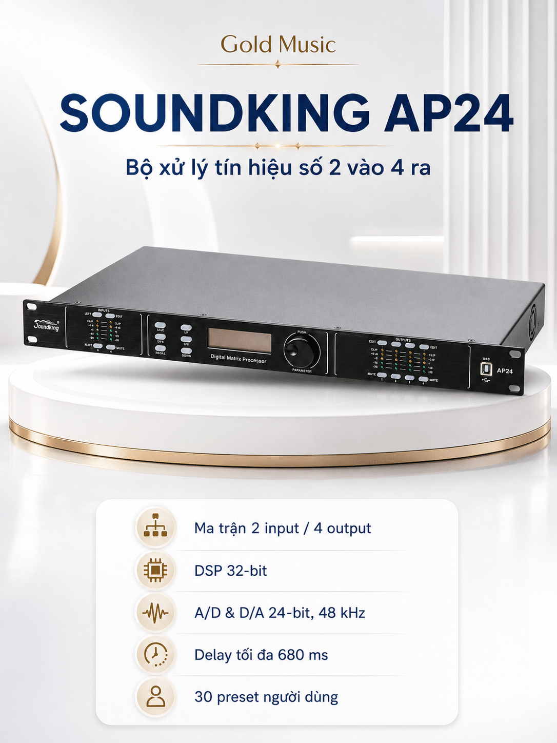 SOUNDKING AP24 Bộ xử lý tín hiệu soundking ap24 bo xu ly tin hieu