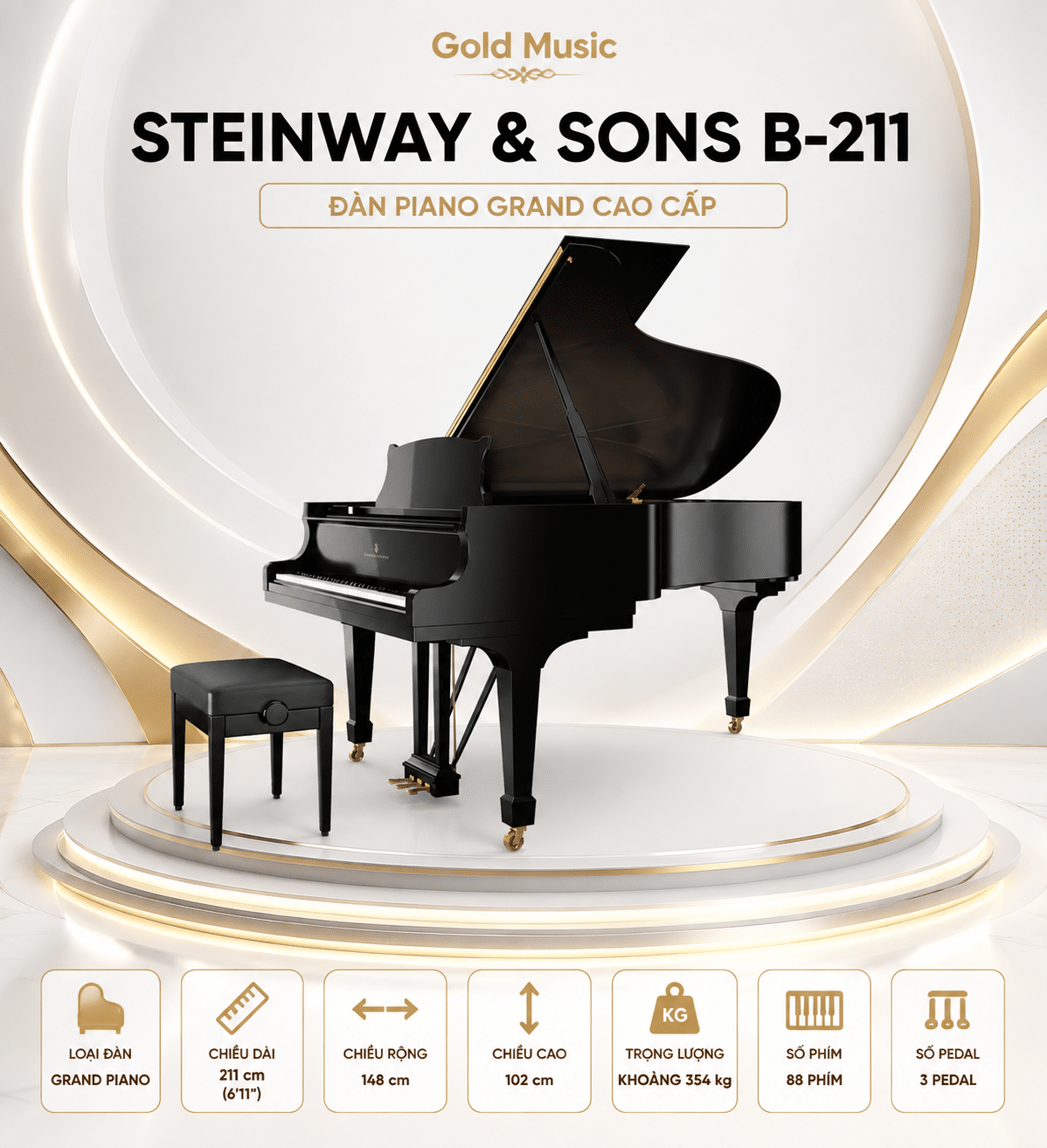 STEINWAY & SONS B-211 ĐÀN PIANO GRAND steinway sons b 211 dan piano grand