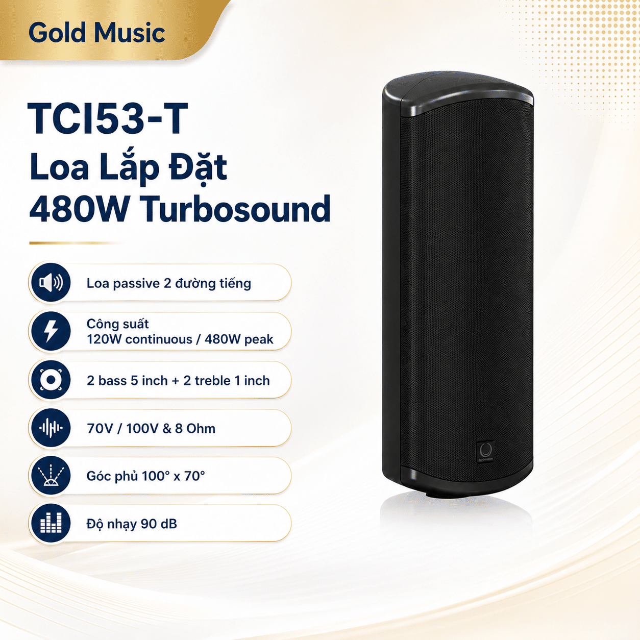 TCI53-T Loa Lắp Đặt 480w Turbosound tci53 t loa lap dat 480w turbosound
