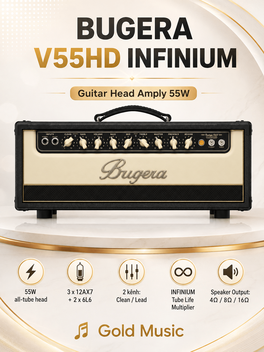 V55HD INFINIUM Guitar Head Amply Bugera v55hd infinium guitar head ampli bugera