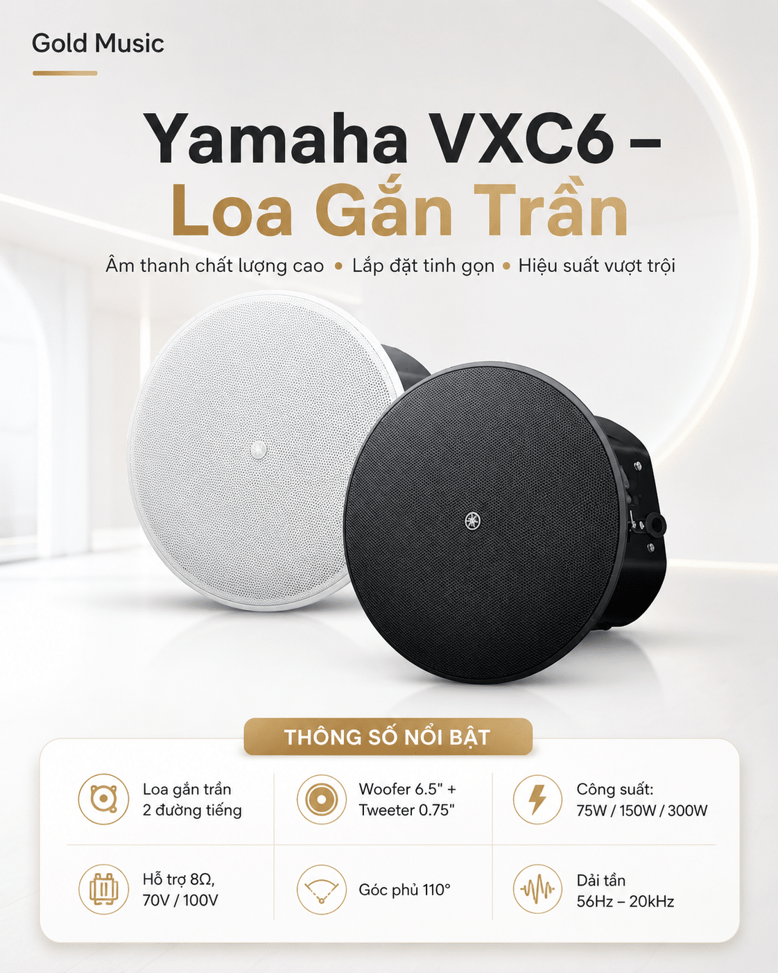 Yamaha VXC6 – Loa Gắn Trần yamaha vxc6 loa gan tran