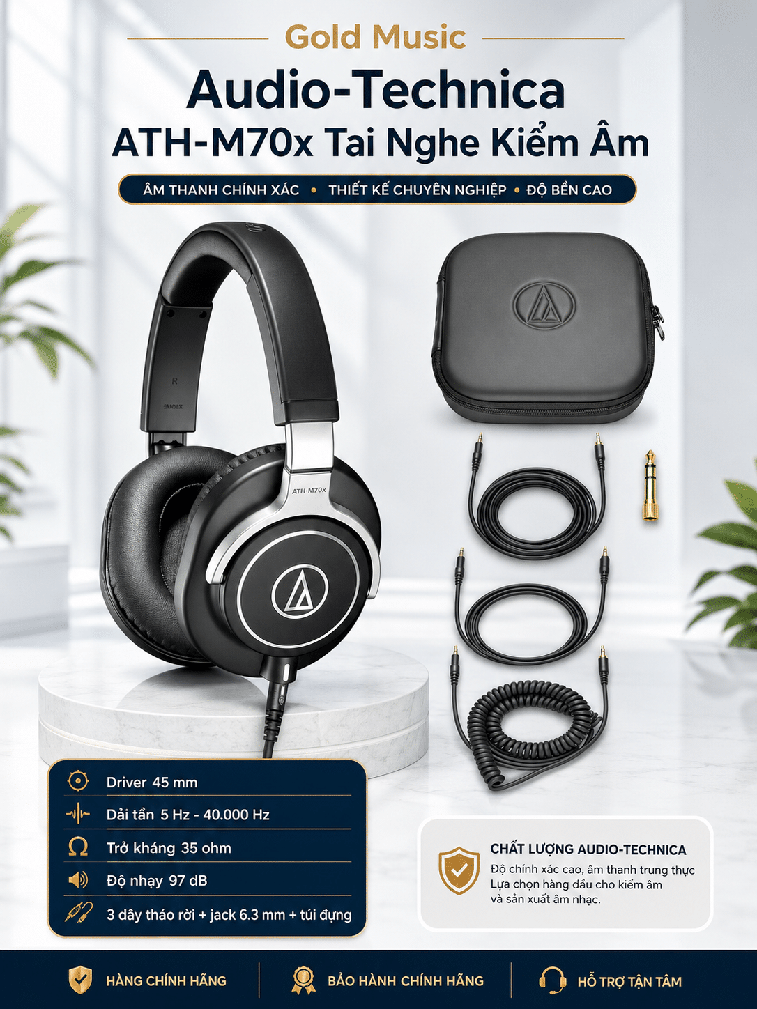 Audio Technica ATH-M70X Tai Nghe Kiểm Âm audio technica ath m70x tai nghe kiem
