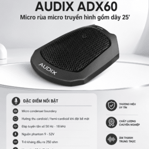 AUDIX ADX60 Micro rùa micro truyền hình gồm dây 25' audix adx60 micro rua truyen hinh gom day 25