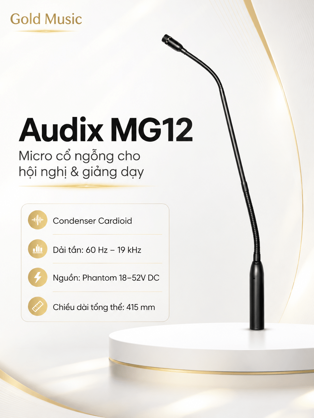 Audix MG18 micro cổ ngỗng 18 inch chuyên nghiệp audix mg12 micro ngong 12 hoi nghi