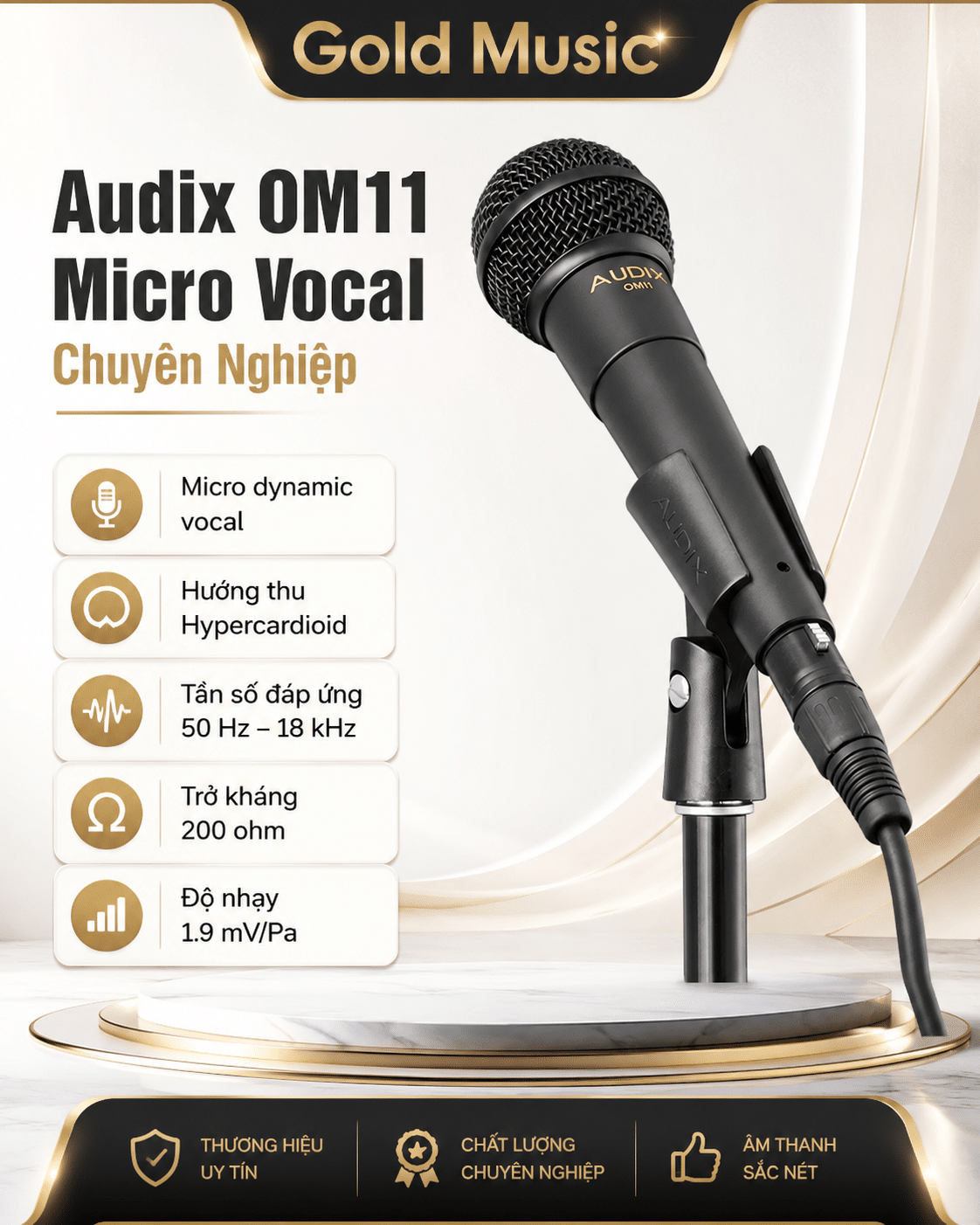 Audix OM11 micro vocal chuyên nghiệp âm thanh rõ nét audix om11 micro vocal am thanh