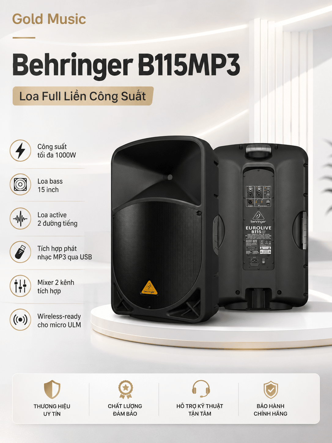 Behringer B115MP3 Loa Full Liền Công Suất behringer b115mp3 loa full lien cong suat