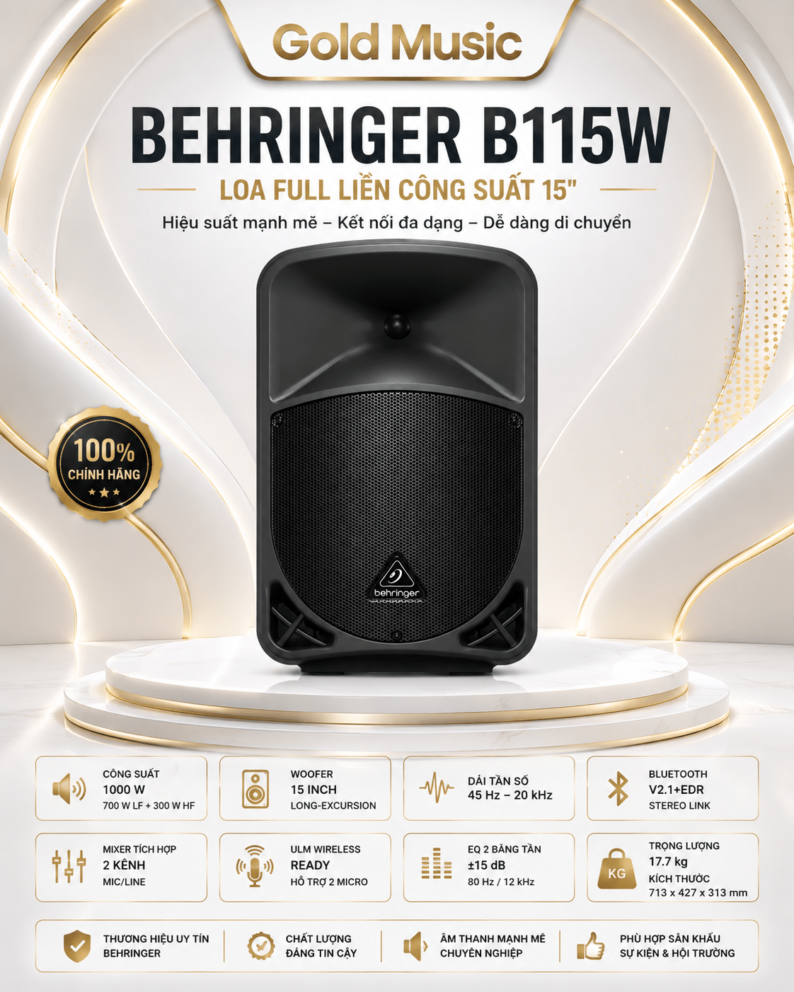 Behringer B115W Loa Full Liền Công Suất behringer b115w loa full lien cong suat