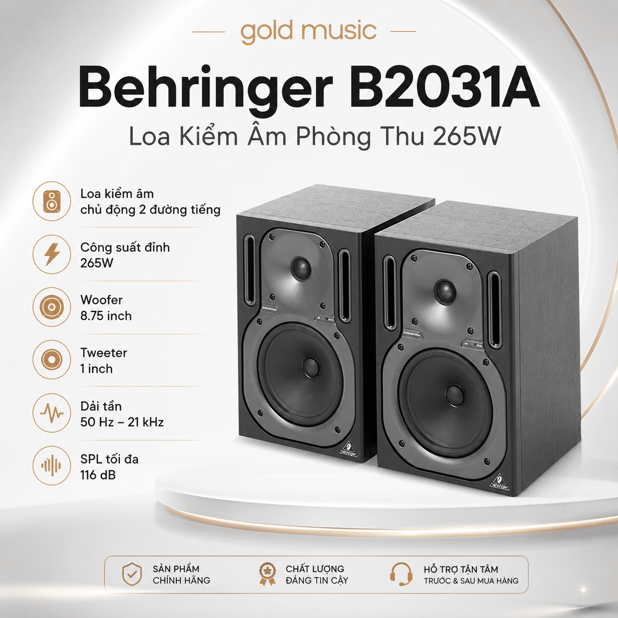 Behringer B2031A Loa Kiểm Âm Phòng Thu 265w behringer b2031a loa kiem am phong thu 265w