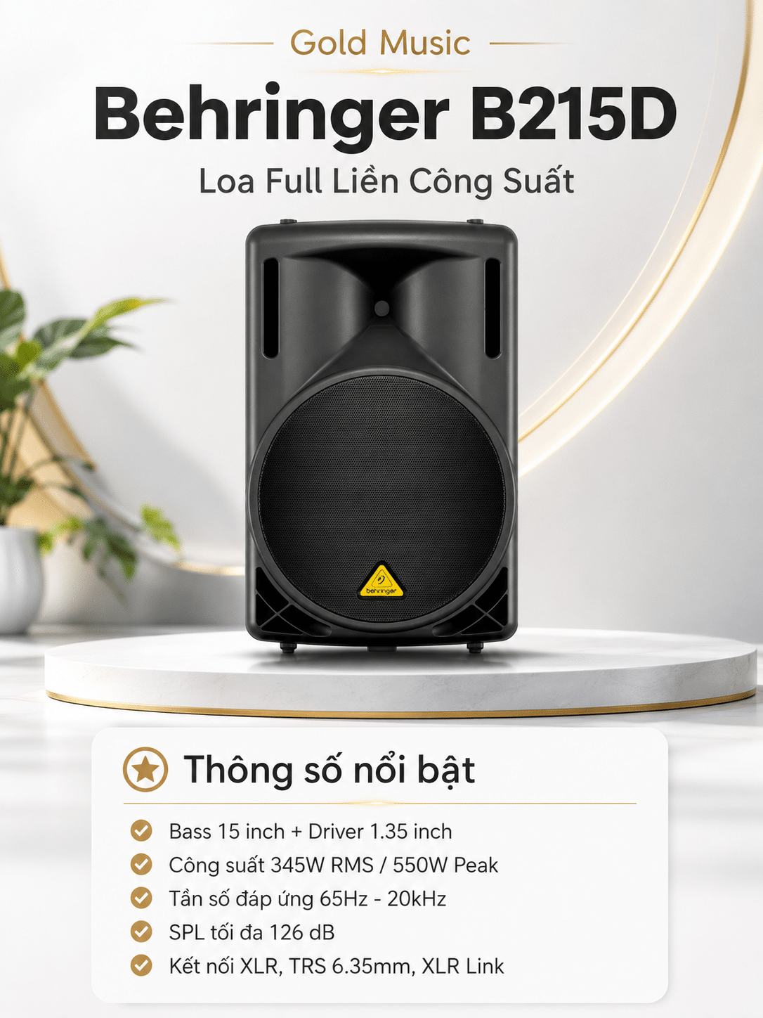 Behringer B215D Loa Full Liền Công Suất behringer b215d loa full lien cong suat