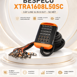 bespeco xtra1608l50sc cap line 16 in 8 out 50 met 1