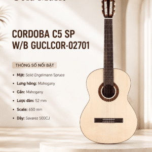 CORDOBA C5 SP W/B ĐÀN GUITAR NYLON GUCLCOR-02701