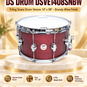 ds drum dsve1408snbw trong snare drum venom 14x08 mau brandy wine finish