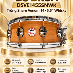ds drum dsve1455snwk trong snare drum venom 14x5 5 inch mau whisky