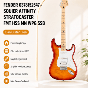 FENDER 0378152547 ĐÀN GUITAR ĐIỆN SQUIER AFF STRAT FMT HSS MN WPG SSB