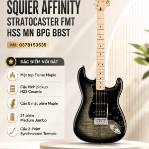 FENDER 0378153539 SQUIER Đàn Guitar ĐIỆN AFF STRAT FMT HSS MN BPG BBST