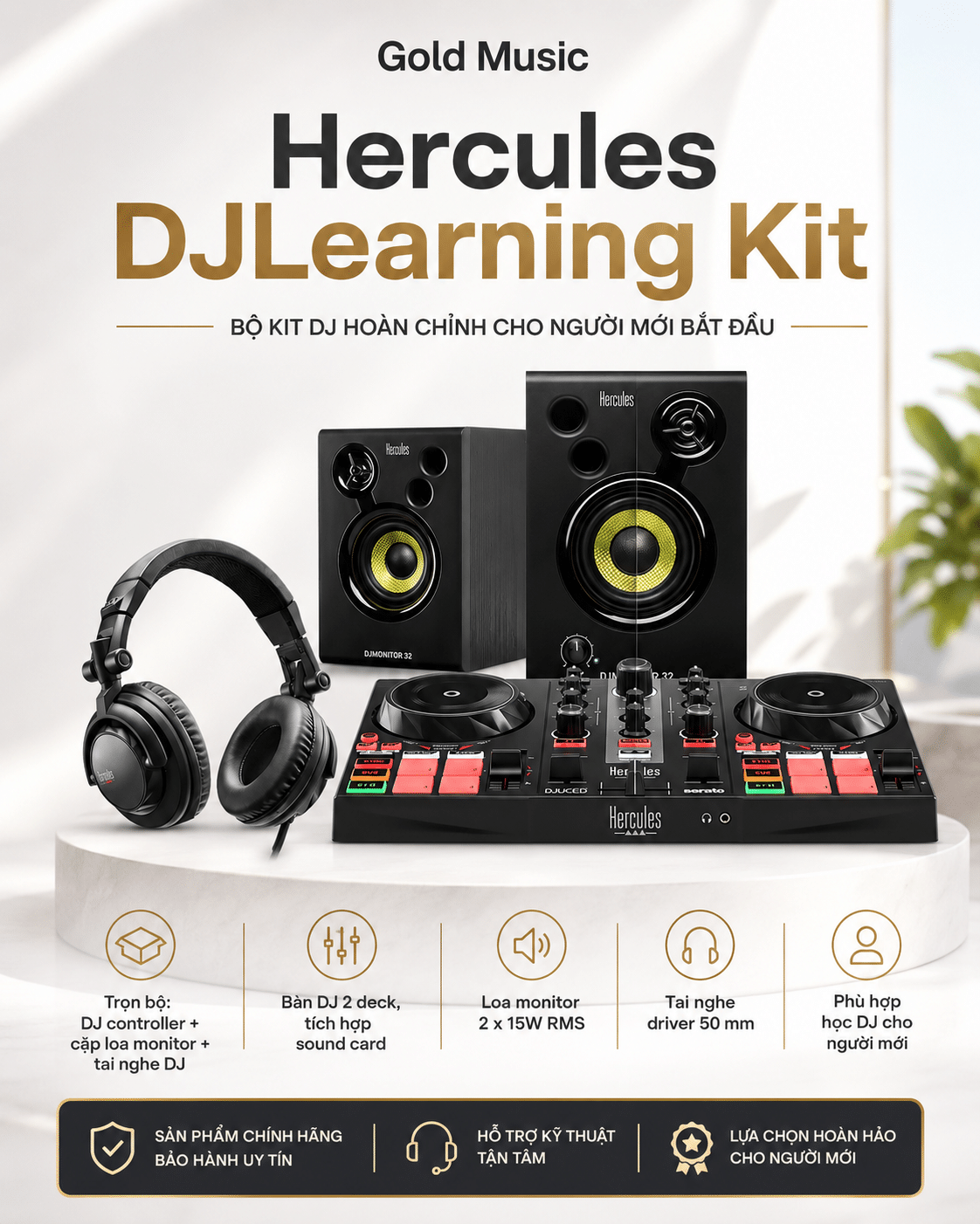 Hercules DJLearning Kit trọn bộ thiết bị điều khiển bàn dj hercules djlearning kit tron bo thiet bi dieu khien ban dj